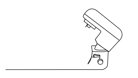 Animation continuous drawing of a meat grinder with one line. linear video Stock Footage 292521517