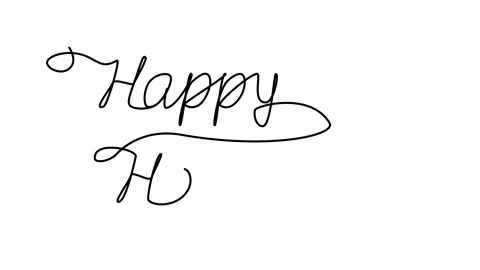 Animation continuous drawing of the phrase happy holidays in one line. Stock Footage 294498784