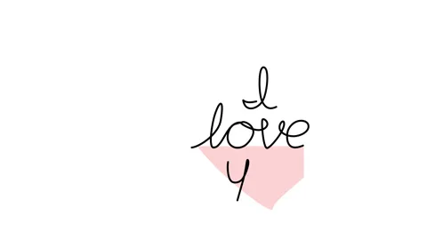 Animation continuous drawing of the phrase I love in one line. Stock Footage 294500899