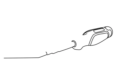 Animation of continuous drawing of a screwdriver with one line. Stock Footage 292291611