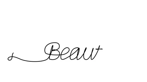 Animation of a continuous drawing of the word Beautiful with one line. Stock Footage 294496002