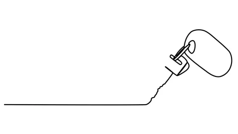 Animation of a continuous key drawing with one line. linear video Stock Footage 292485312