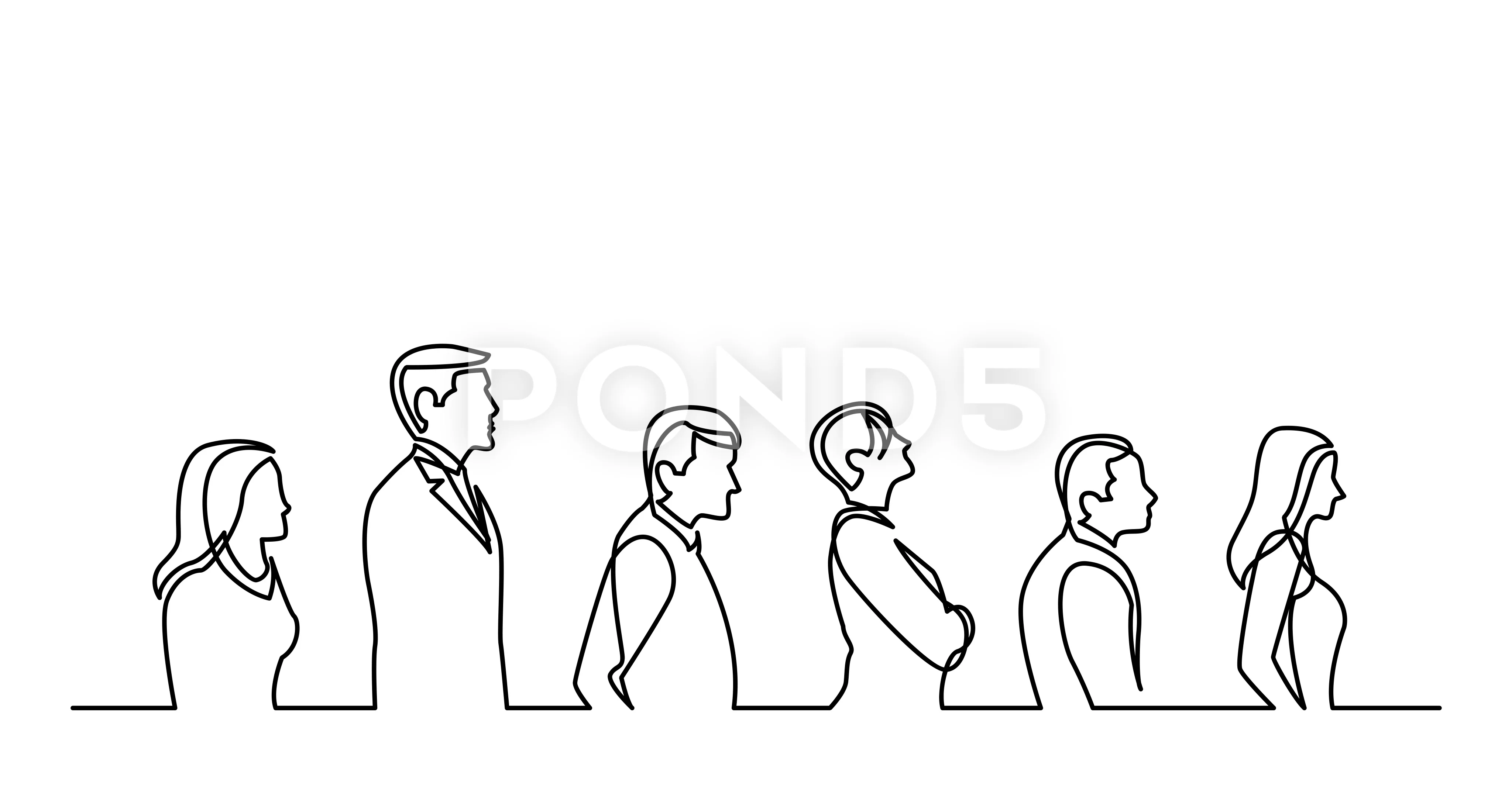 drawings of people standing