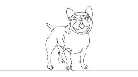 Animation Continuous one drawn line  dog Video stock 99683424