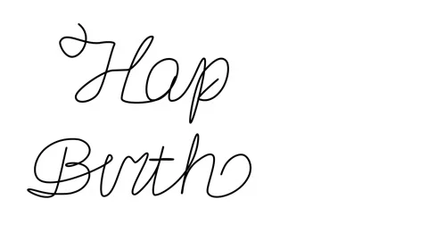 Animation of a continuous one line Happy Birthday drawing. linear video Stock Footage 294498253