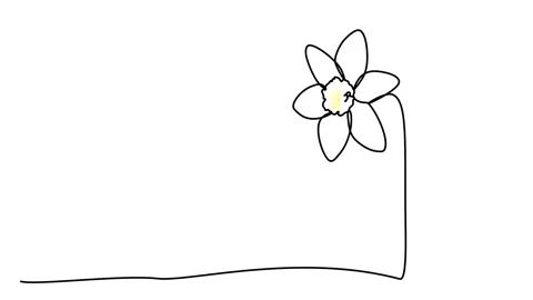 Animation of a continuous pattern of flowers with one line. linear video Stock Footage 292533524