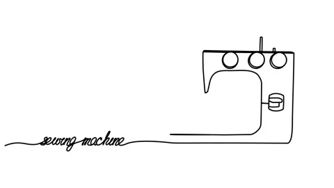 Animation of a continuous sewing machine pattern with one line. one line video Stock Footage 292529734