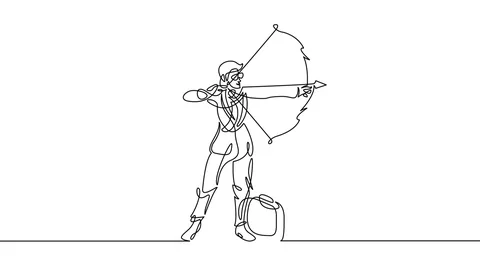 Animation continuous single drawn line of businessman manager silhouette shoo Video stock 88363363