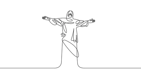 Animation continuous single drawn line of the symbol image of the sign of the Stock Footage 88363383