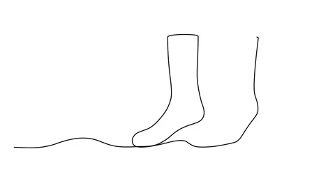 Animation of a continuous single line drawing of socks. Stock Footage 255197904