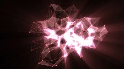 Animation of coral glowing plexus network transforming to neon text "XRP" Stock Footage 103114765