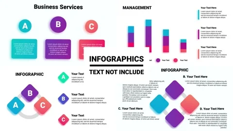 Animation of Corporate infographics set. Statistical website dashboard Stock Footage 249742151