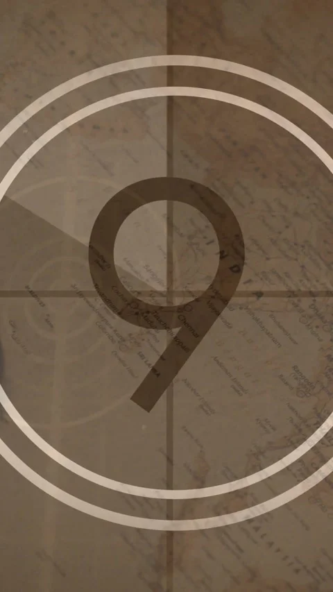 Animation of countdown from fifteen to zero over vintage compass and world map Stock Footage 341918012