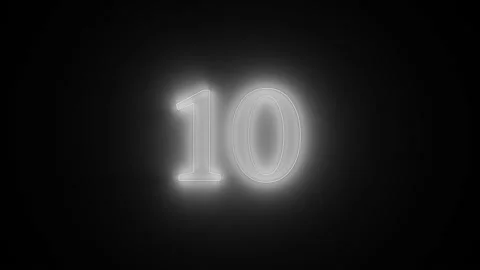 Animation of the countdown of luminous figures with a flicker effect. Stock Footage 88236625