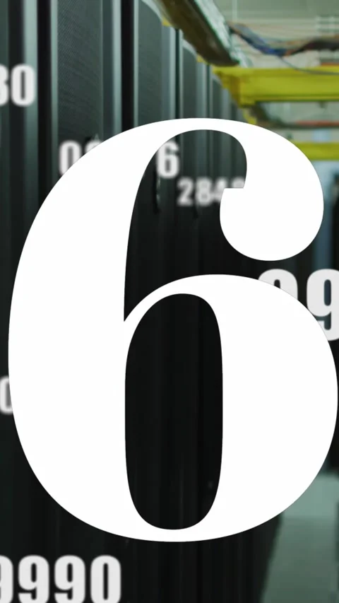 Animation of countdown over multiple changing numbers against computer server Stock Footage 344766022