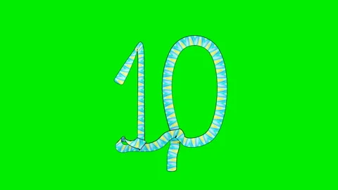 Animation of the countdown from the ribbons on a green background. Stock Footage 88236975