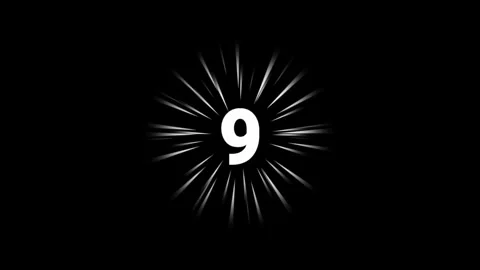 Animation of countdown ten with white light Stock Footage 245287162