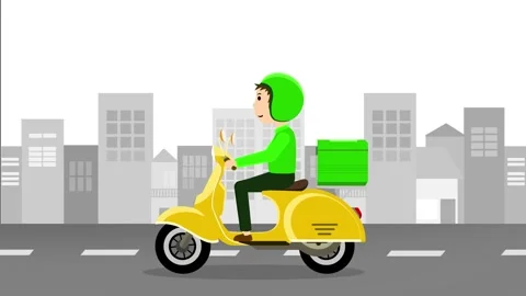 Animation of courier delivering package Stock Footage 299773415