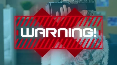 Animation of covid data processing over warning triangle and woman in face mask Stock Footage 325774110