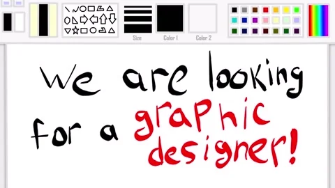 Animation creative announcement for finding a designer. Employee search concept Video stock 138067765