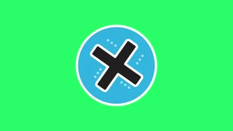 Animation cross mark on green background. Stock Footage 255349207