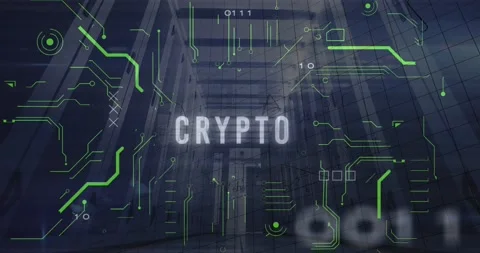 Animation of crypto text, binary codes, computer language, mathematical Video stock 247123979