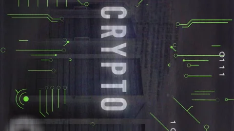 Animation of crypto text, binary codes, computer language over data server racks Stock Footage 312366252