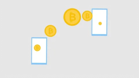 Animation cryptocurrency transfer between devices, digital payments, blockc.. Stock Footage 310644286