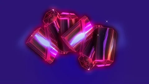 Animation of crystals on blue background | Stock Video | Pond5