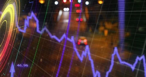 Animation of cube, arrows and circles over up arrows and changing numbers Stock Footage 329979510