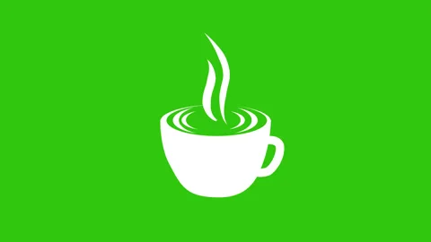 Animation cup of coofee logo isolated green Stock Footage 312581629