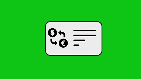 Animation of currency exchange process on digital card interface against gr.. 스톡 동영상 346497027