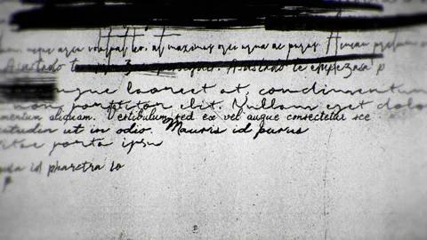 Animation of a cursive handwritten text crossed out by brush strokes. Stock Footage 143045227