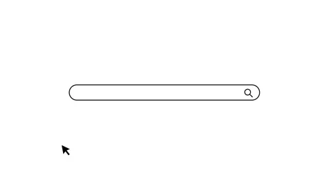 Animation of a cursor clicking a search bar and typing a query on a minimal.. Stock Footage 318317145