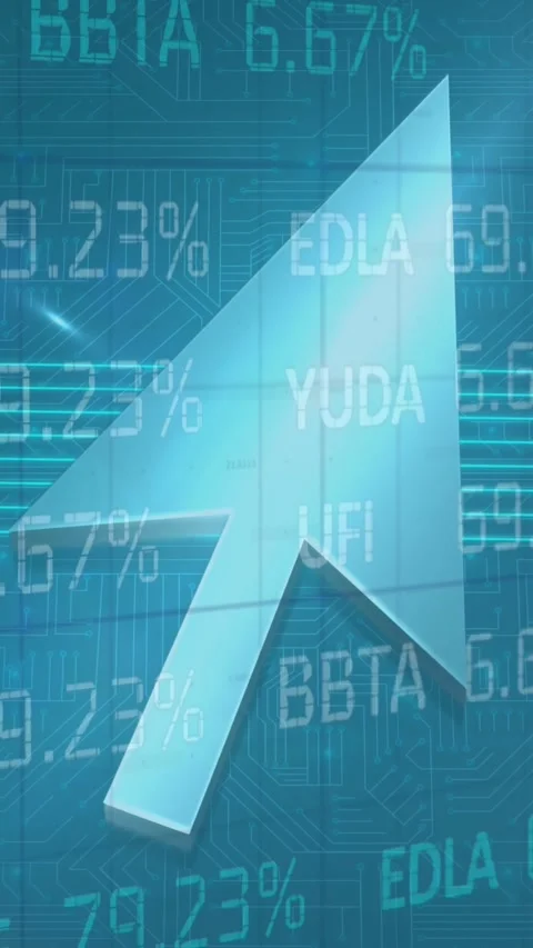 Animation of a cursor with stock data floating Stock Footage 319821339