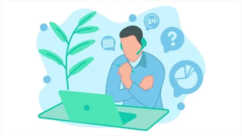 Animation of customer service is serving customers by taking notes Stock Footage 315293405