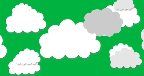 Animation of cut outs of white and grey clouds moving on black sky in the Stock Footage 324947206