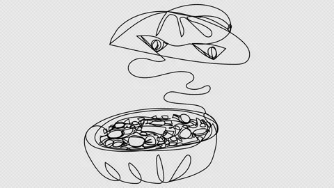 Animation of a cut pumpkin with candies Video stock 161905765