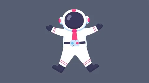 Animation of a cute cartoon astronaut floating in space with open arms. Per.. Stock Footage 316514285