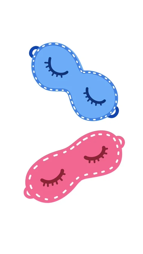 Animation cute sleep mask for peaceful bedtime and relaxation Stock Footage 346373971