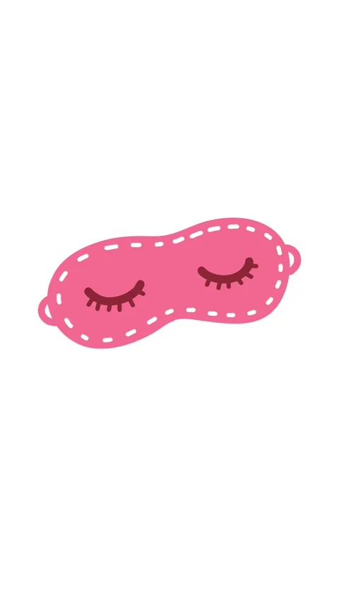 Animation cute sleeping eye mask and bedtime wellness concept Stock Footage 346373970