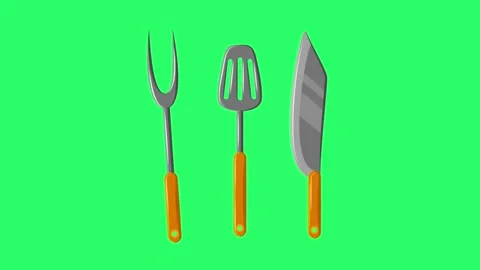 Animation cutlery isolate. Stock Footage 249887767