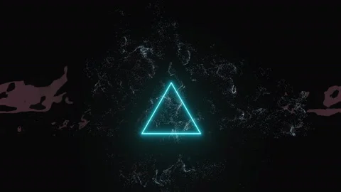 Animation of cyan lighten triangle shape covered by white foam Stock Footage 145667276