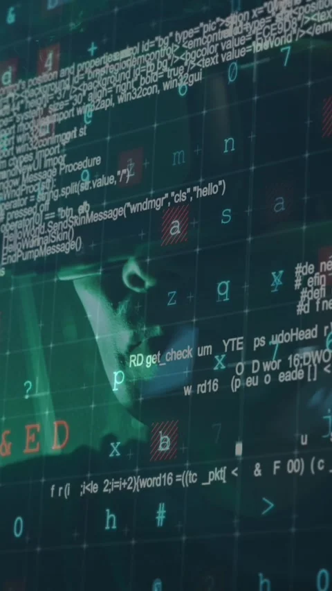 Animation of cyber attack warning over asian male it engineer with vr headset by Stock Footage 324557524