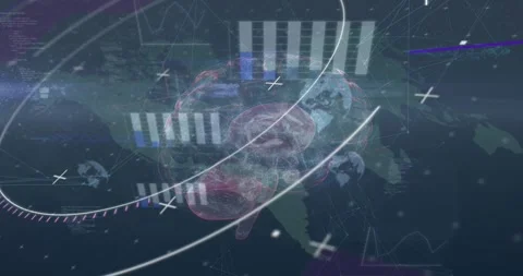 Animation of cyber attack warning over online security padlock Stock Footage 330593506