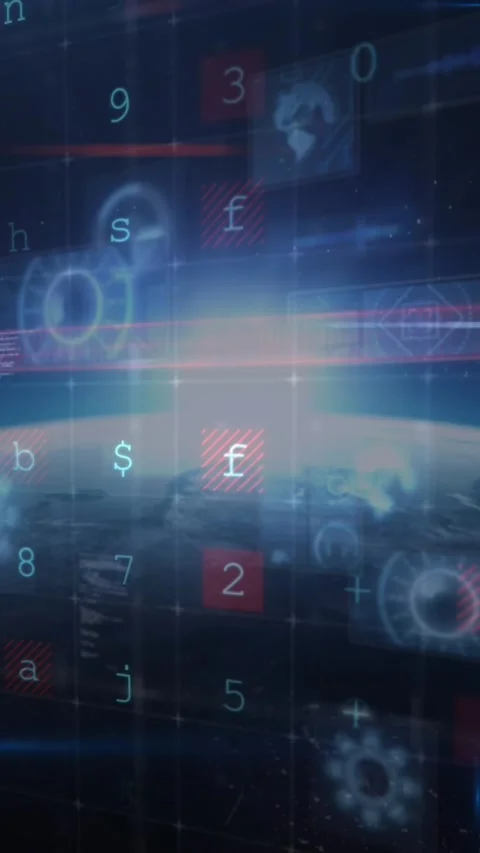 Animation of cyber attack warning over scopes scanning and data processing Stock Footage 343682558
