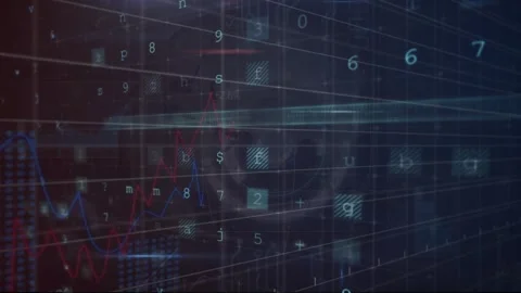 Animation of cyber security and statistical data processing over spinning globe Stock Footage 329699159