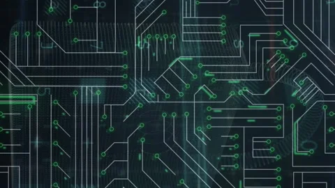 Animation of cyber security data processing over microprocessor connections Vídeo Stock 313412350