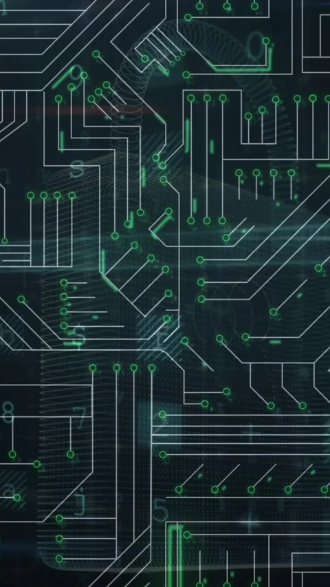 Animation of cyber security data processing over microprocessor connections 스톡 동영상 319977571