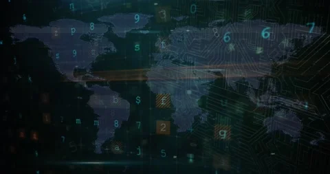 Animation of cyber security data processing over security padlock icon against Stock Footage 329922925